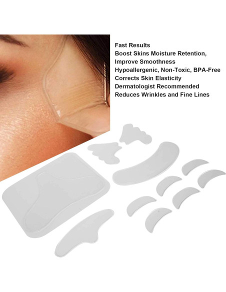 11 Piezas Parches Faciales de Silicona Anti-arrugas Brrnoo