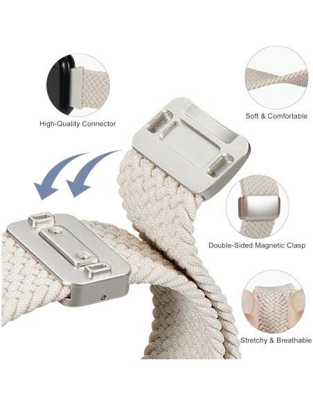 Correa de Nylon Elástico Woneligo para Reloj Inteligente 14.8-24.1 cm