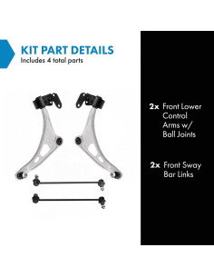 Kit de Suspensión Delantera TRQ PSA28659 con Balero y Enlace 2