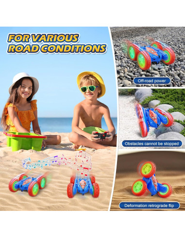 Coche de Control Remoto CANKETEC Araña 4WD Acrobacias LED