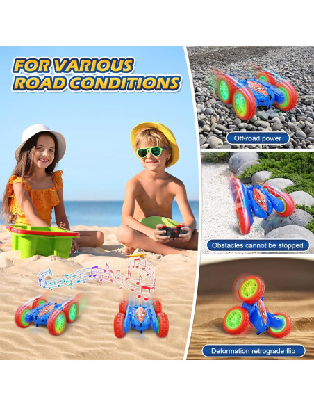 Coche de Control Remoto CANKETEC Araña 4WD Acrobacias LED