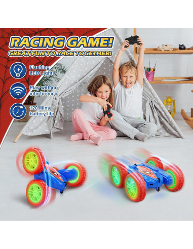 Coche de Control Remoto CANKETEC Araña 4WD Acrobacias LED