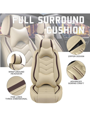 Fundas de Asiento Toyota 4Runner 2000-2025 CTDS Lujo 2 Asientos Beige