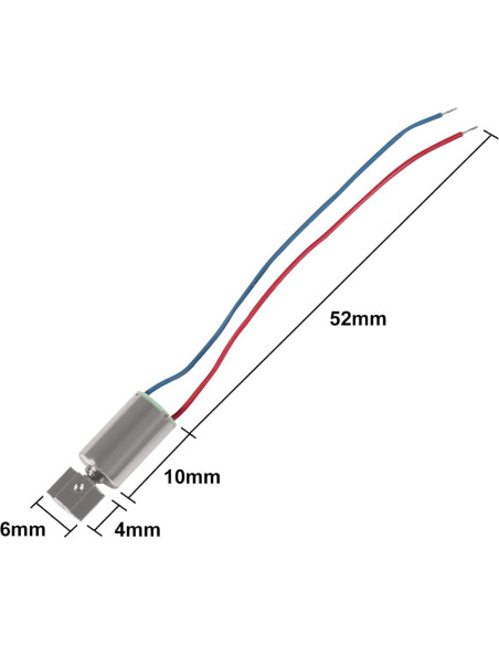 Motor Eléctrico de Vibración Micro Alinan 6x10mm 3V 12000RPM