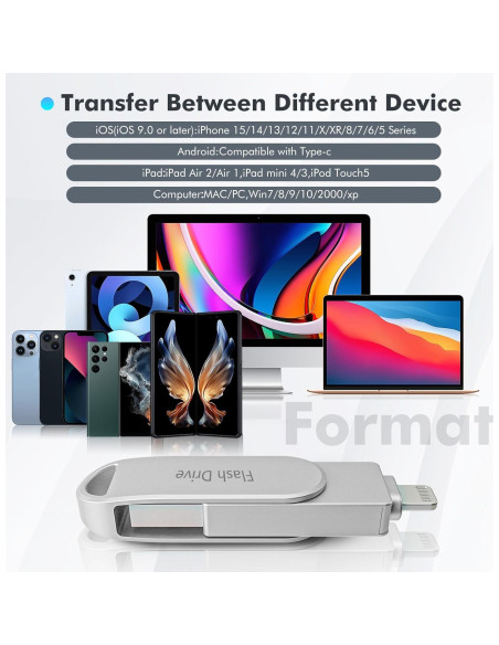 Unidad Flash 512GB Kcsbaui MFi para iPhone/iPad/Android Unidad Flash 512GB Kcsbaui MFi para iPhone/iPad/Android