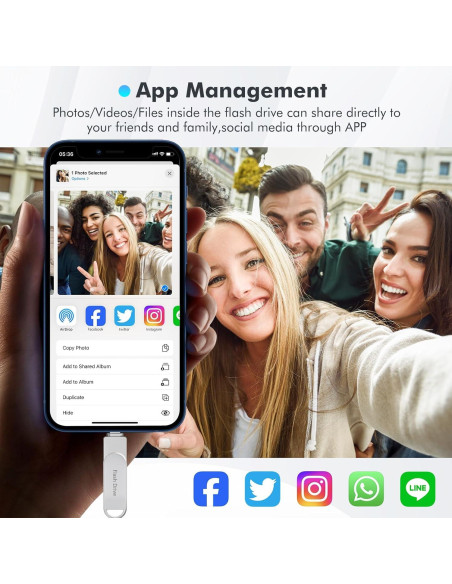 Unidad Flash 512GB Kcsbaui MFi para iPhone/iPad/Android Unidad Flash 512GB Kcsbaui MFi para iPhone/iPad/Android