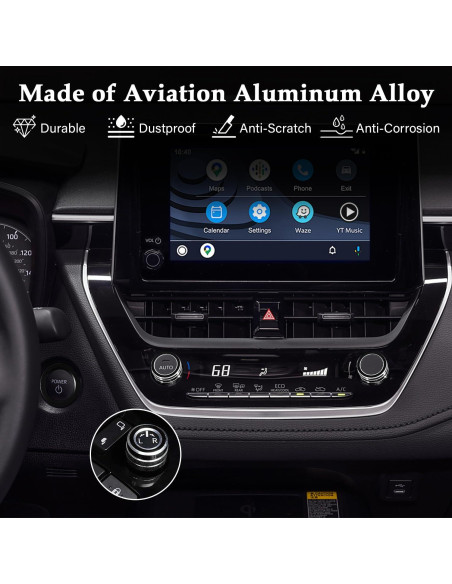 Cubierta de Perilla de Aire Acondicionado MOCHENT para Toyota Corolla 2020-2025 - 4 Pcs