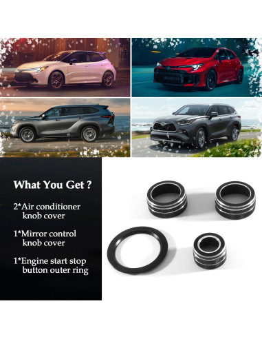 Cubierta de Perilla de Aire Acondicionado MOCHENT para Toyota Corolla 2020-2025 - 4 Pcs