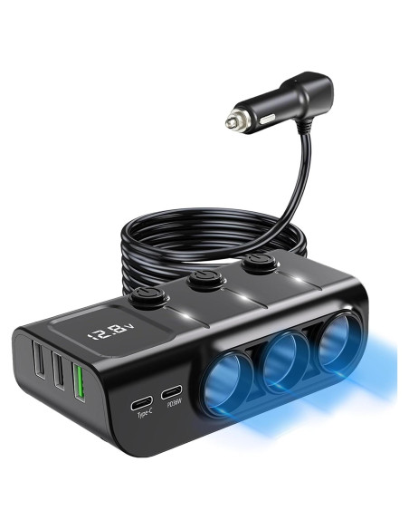 Divisor de Encendedor de Cigarrillos 8 en 1 LIHAN 120W USB