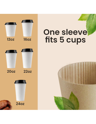 Mangas de papel kraft Homelance 100 Pcs para vasos 12-24oz