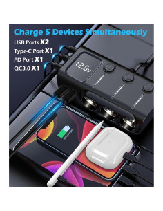 Divisor de Encendedor de Cigarrillos 8 en 1 LIHAN 120W USB 2