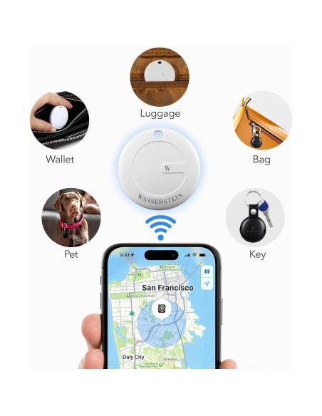 Rastreador Bluetooth Wasserstein WTag MFi para Equipaje y Llaves