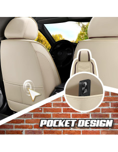 Cubiertas de Asiento de Coche ADERN para Toyota Corolla 2000-2025, Lujo 2 Asientos Beige 2