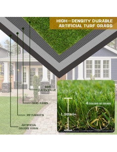 Césped Artificial Grueso Heyroll 1.38" 35MM para Interiores y Exteriores 2