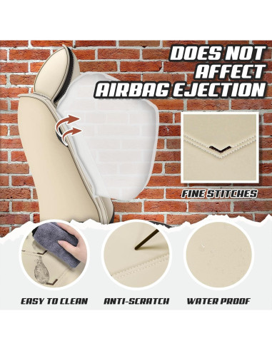 Cubiertas de Asiento de Coche ADERN para Toyota Corolla 2000-2025, Lujo 2 Asientos Beige