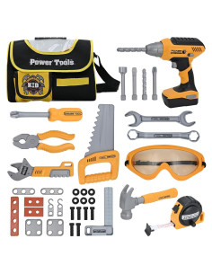 Juego de herramientas para niños HYRENEE con taladro eléctrico