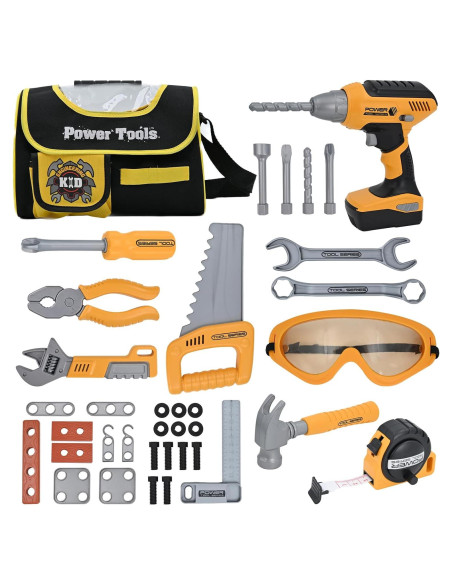Juego de herramientas para niños HYRENEE con taladro eléctrico