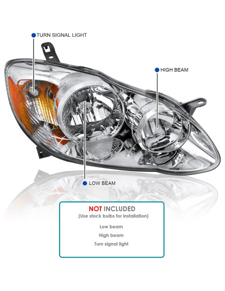 Faros de Lente Clara Spec-D Tuning para Toyota Corolla 2003-2008