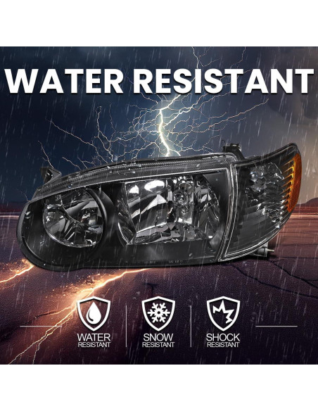 Faros de Carrocería Negra Spec-D para Toyota Corolla 2001-2002