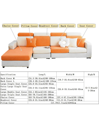 Cubierta de Sofá Mágica Yoovat Trigo-Azul Ajustable 40.64cm