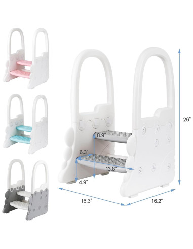 Escalera de Plástico RONIPIC 2 Pasos Antideslizante para Niños