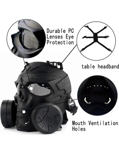 Máscara de Gas Táctica PuddingStation MM04-001 para Airsoft