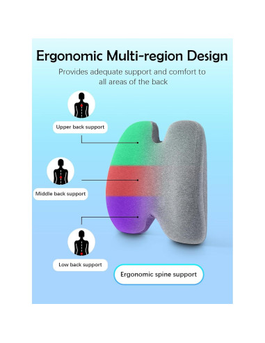 Almohada de Soporte Lumbar Cozary Espuma de Memoria Ajustable