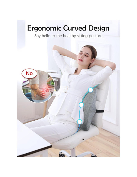 Almohada de Soporte Lumbar Cozary Espuma de Memoria Ajustable