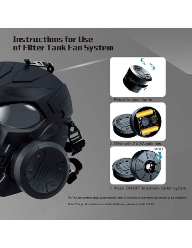 Máscara de Gas Táctica PuddingStation MM04-001 para Airsoft