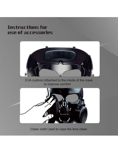Máscara de Gas Táctica PuddingStation MM04-001 para Airsoft