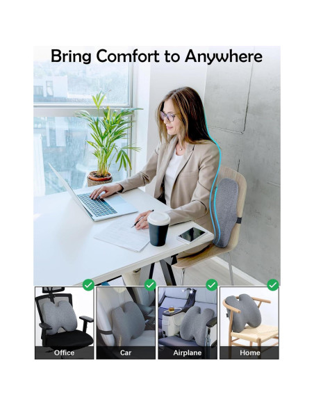 Almohada de Soporte Lumbar Cozary Espuma de Memoria Ajustable