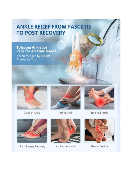 Funda de Hielo para Tobillo y Pie Tolaccea - Terapia Fría y Caliente