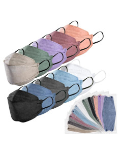 100 Mascarillas KF94 Adultos 4 Capas Diseño 3D Ajustable