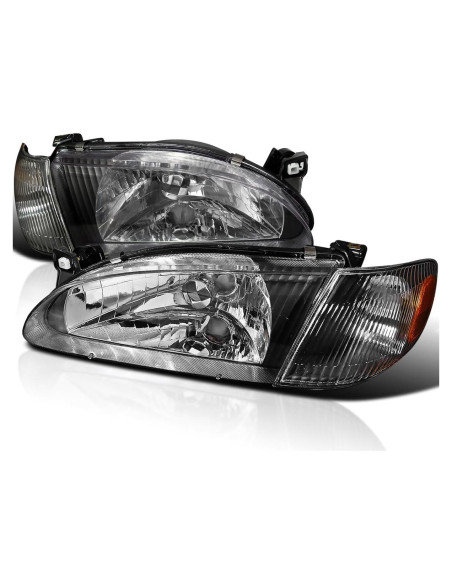 Faros de Alojamiento Negro Spec-D Tuning para Toyota Corolla 1998-2000