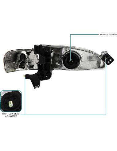 Faros de Alojamiento Negro Spec-D Tuning para Toyota Corolla 1998-2000