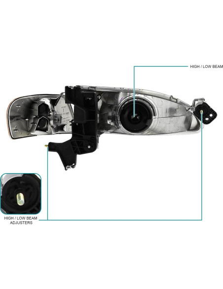 Faros de Alojamiento Negro Spec-D Tuning para Toyota Corolla 1998-2000