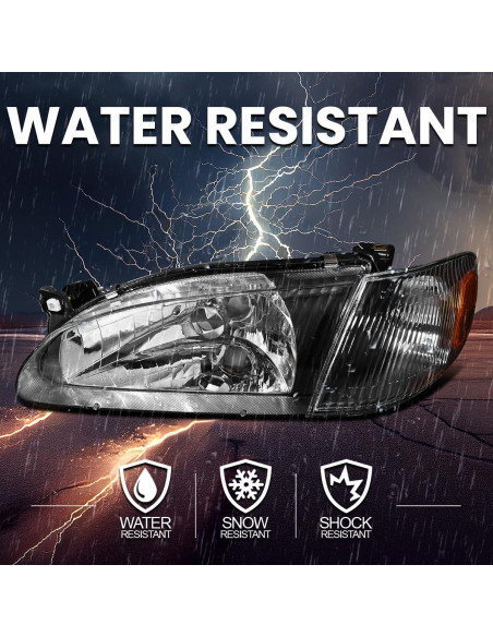 Faros de Alojamiento Negro Spec-D Tuning para Toyota Corolla 1998-2000