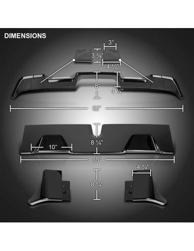 Spoiler de Techo ABS Negro Brillante para Toyota Tacoma 2016-2022