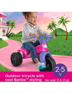 Triciclo para Niños Fisher-Price Barbie Tough Trike 3.1 kg 2