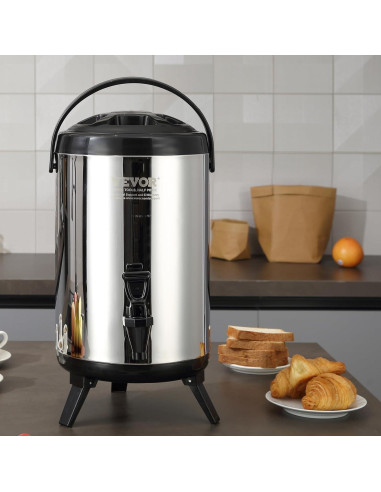 Dispensador de Bebidas Aislado VEVOR 9.2L Acero Inoxidable