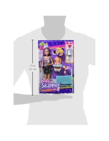 Set de Muñecas Barbie Skipper Babysitters Inc. con Silla Alta y Cuna