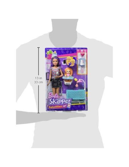 Set de Muñecas Barbie Skipper Babysitters Inc. con Silla Alta y Cuna