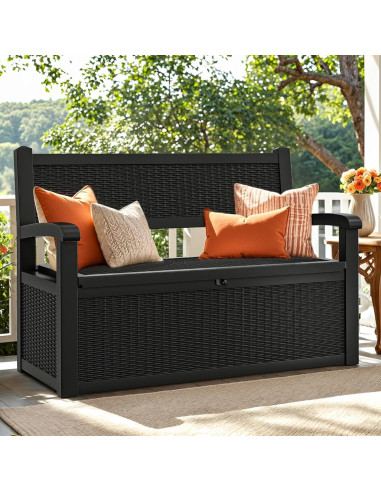 Banco de Almacenamiento YITAHOME 70 Galones Negro Impermeable