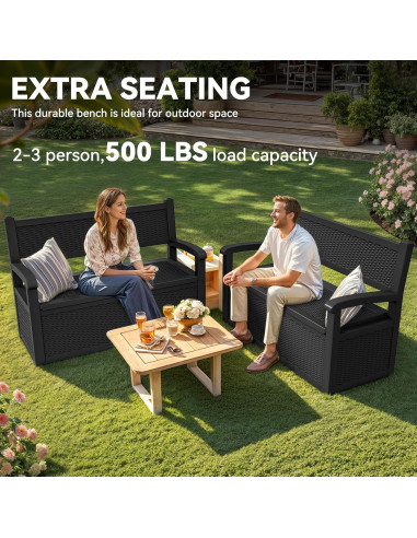 Banco de Almacenamiento YITAHOME 70 Galones Negro Impermeable