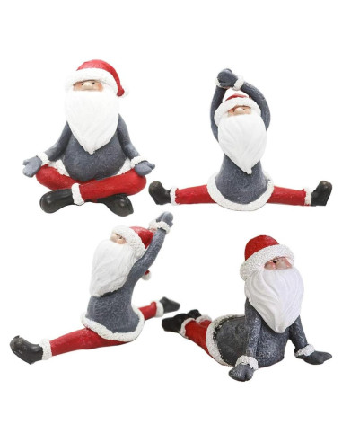 Juego de 4 Estatuas de Gnomos de Yoga Navideños KiaoTime