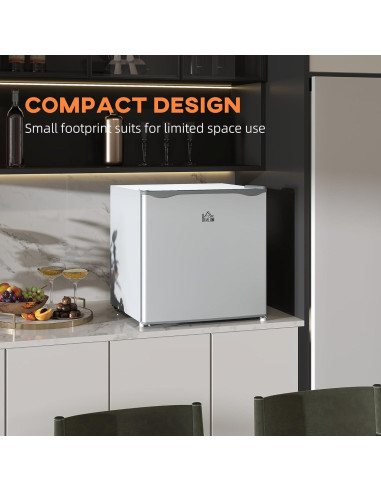 Congelador Vertical Compacto HOMCOM 1.1 Pies Cúbicos Gris
