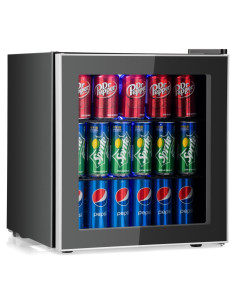 Mini Nevera Independiente COSTWAY 60 Latas 1.6 Pies Cúbicos