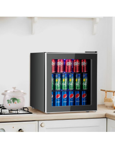 Mini Nevera Independiente COSTWAY 60 Latas 1.6 Pies Cúbicos 2