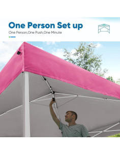 Carpa Pérgola Quictent 3.05m x 3.05m Rosa Impermeable 2