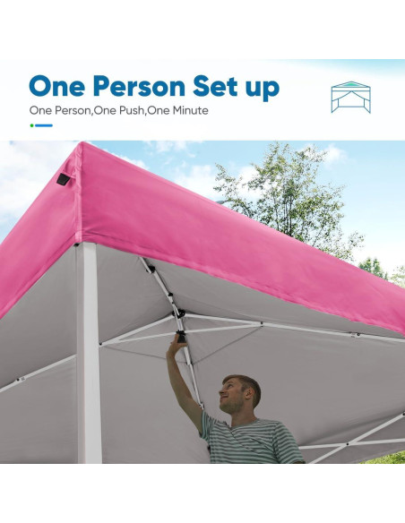 Carpa Pérgola Quictent 3.05m x 3.05m Rosa Impermeable